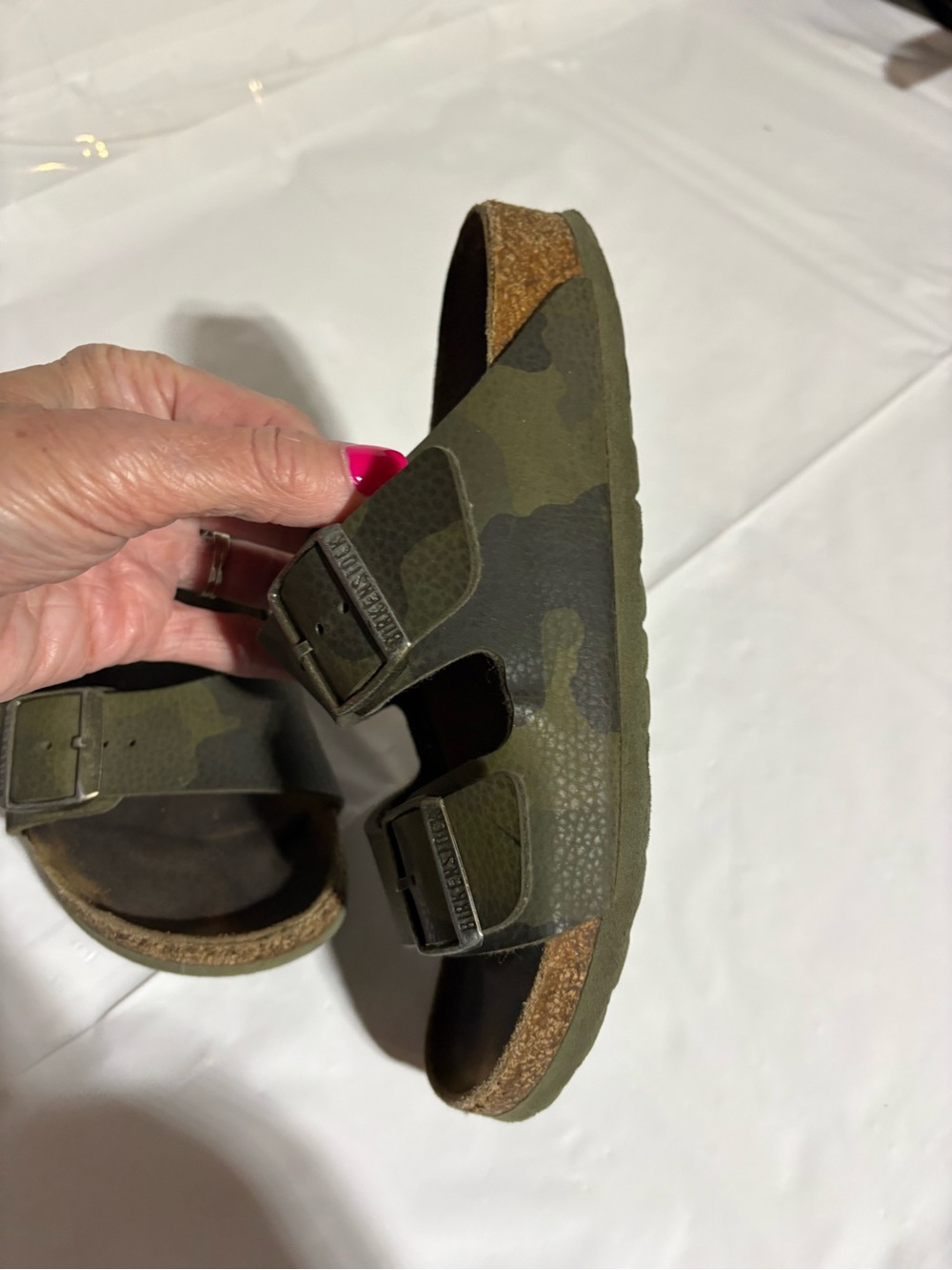 Birkenstock Olive Green Camouflage Two-Strap Sandals - Picture 8 of 16